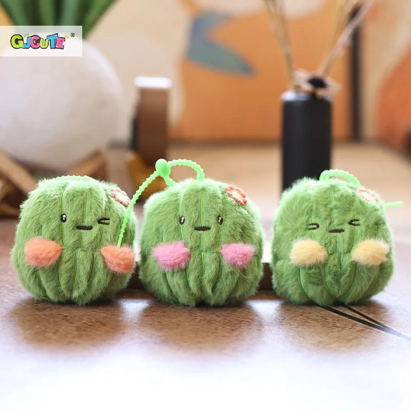 1 Piece 11cm Kawaii Simulation Lifelike Fairy Ball Bag Pendant Plush Toy Stuffed Plants Cactus Dolls Keychain For Girls Decor