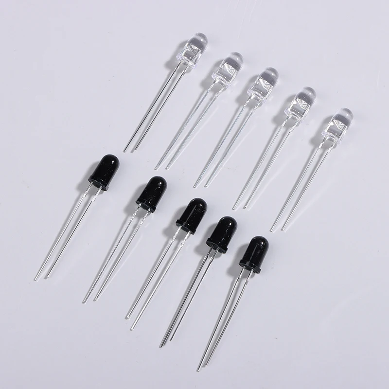10 pz/10 paia 5MM 940NM led emettitore a infrarossi e ricevitore IR diodi a diodi emissione a infrarossi + tubo ricevitore