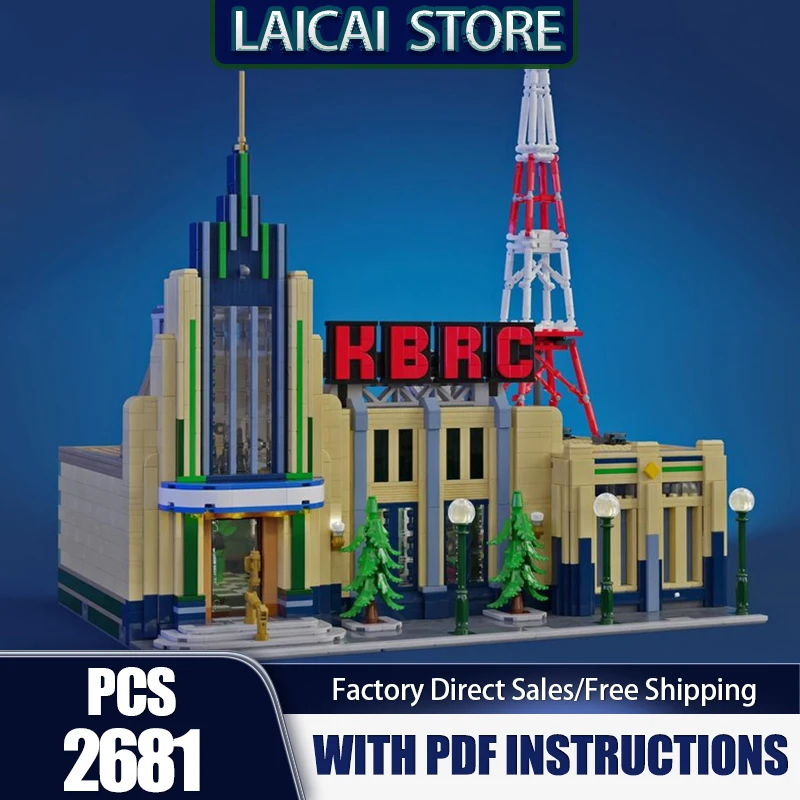 

Moc Building Blocks Radio Station: Brick FM Model Technology Gift Construstion CIty Street View DIY Assembly Holiday Sets Toys