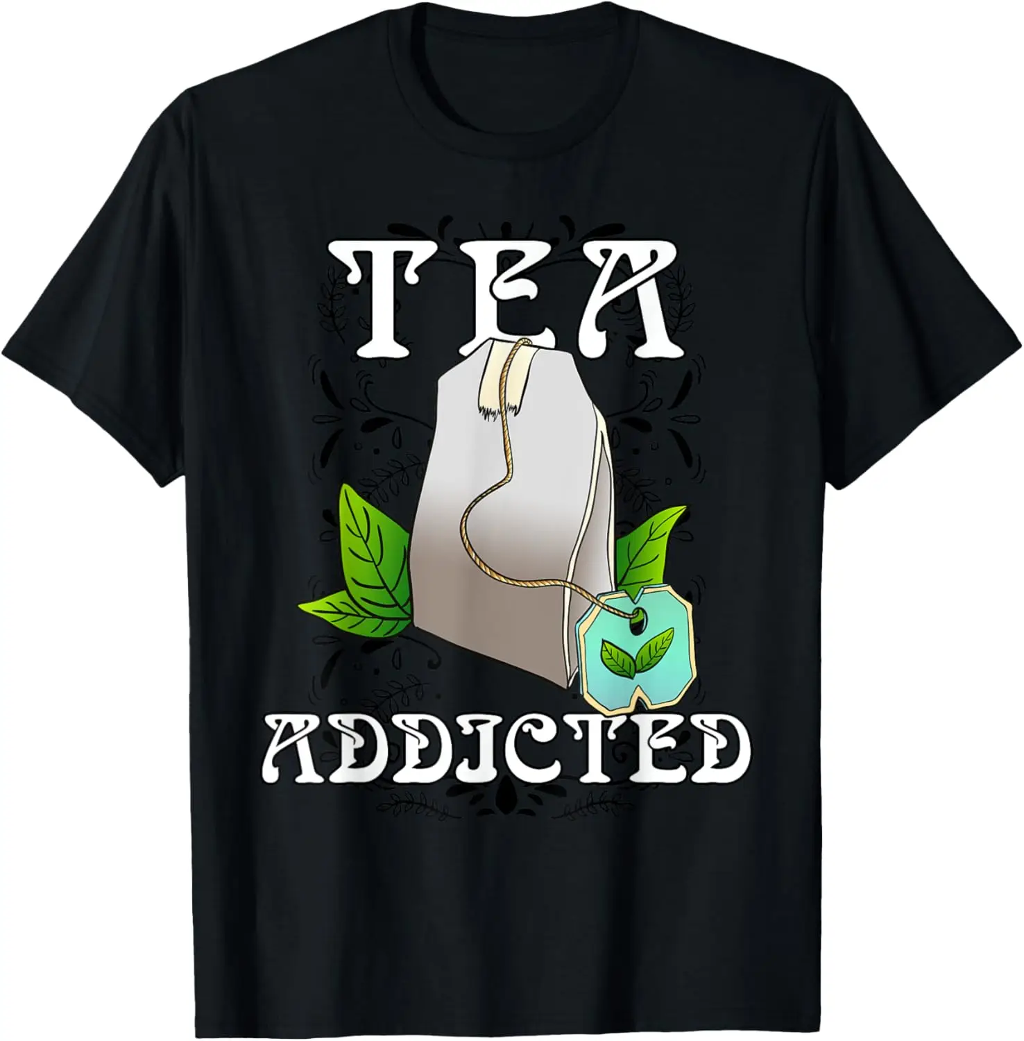 

Мужская повседневная футболка с круглым вырезом и короткими рукавами с графическим принтом Tea Addicted, дышащая