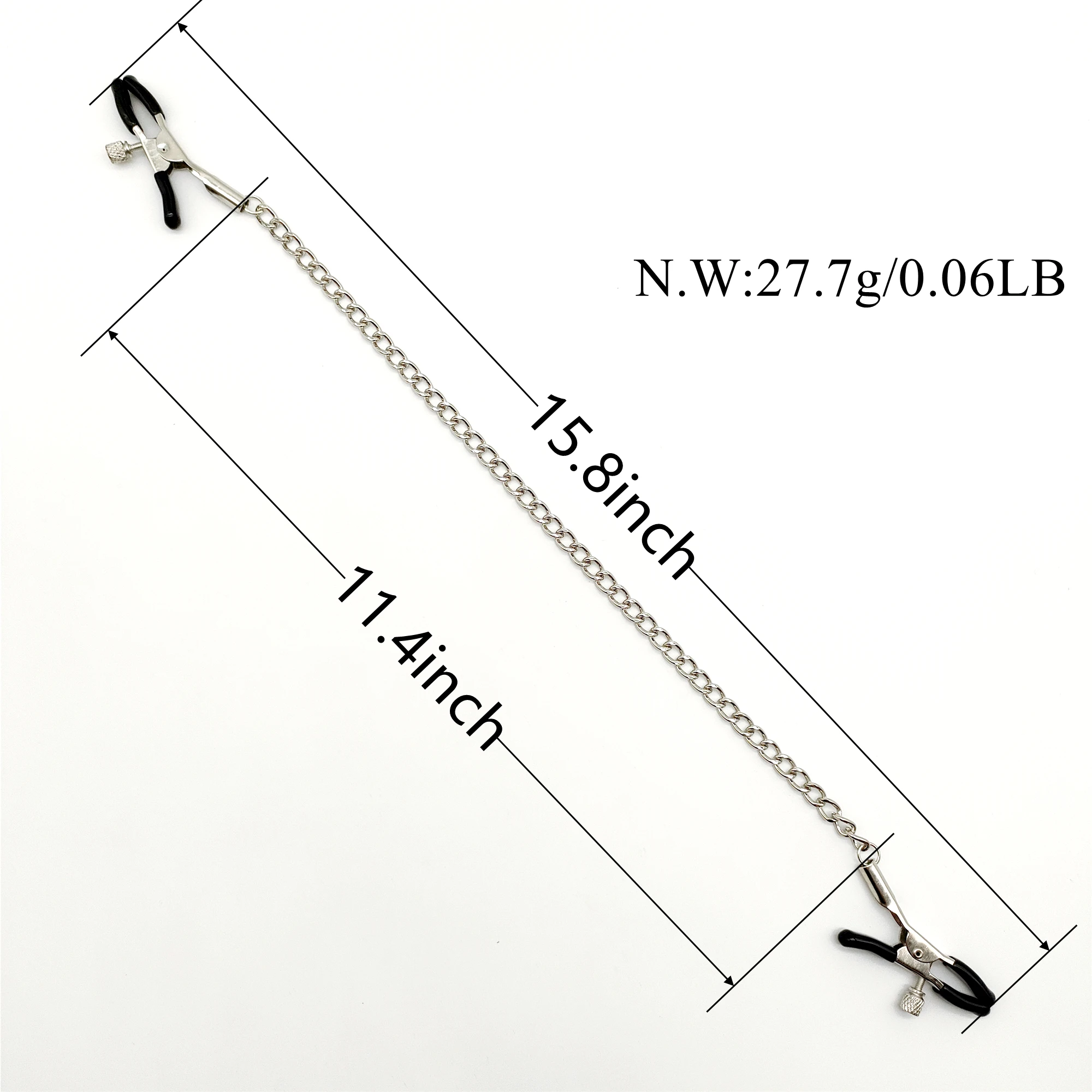 Nipple Clamp with Metal Chain Adjustable Nipple Clips Non-piercing Breast Clip Adult Sex Toys for Women and Couples Pleasure