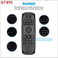 Newest G7BTS Backlit BT 5.0 Air Mouse Gyroscope Wireless Air Mouse with IR Learning Smart TV box Remote Control with keyboard