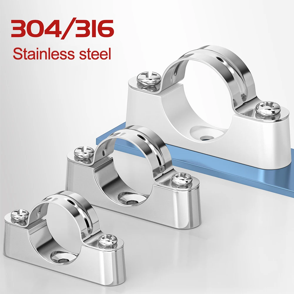 Off-Wall Saddle Clip Wall Mount Pipe Bracket Aluminum Alloy & Stainless Steel Pipe Clamp Household Hardware Pipe Fixed Clip