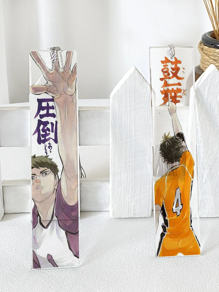 

Anime Haikyuu!! Karasuno Shoyo Hinata Cosplay crystalline Page-marker Cartoon Crystal Bookmark Label Pendants Adorn Xmas Gifts