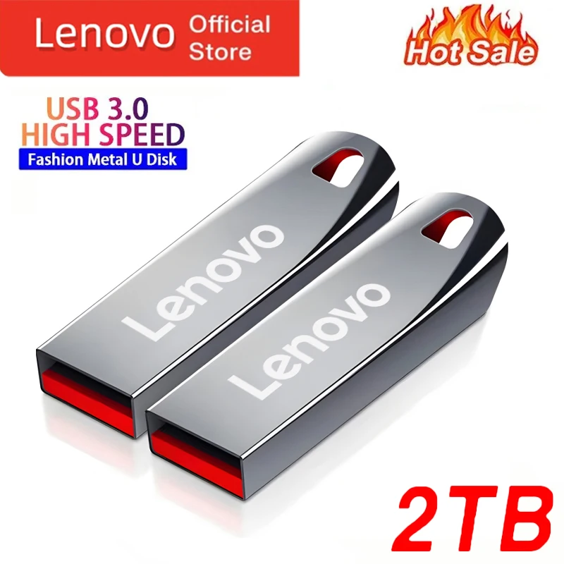 Lenovo 2TB U Drive USB 3,0 1TB 512GB tipo C Pen Drive de alta velocidad Metal impermeable USB Flash Drives almacenamiento Memoria USB Stick