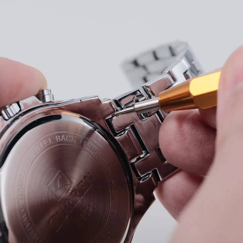 35 قطعة مجموعة مزدوجة رئيس ساعة أداة إصلاح ل حزام (استيك) ساعة الإصدار إزالة دبابيس القضبان ساعة التفكيك إصلاح أداة اليد