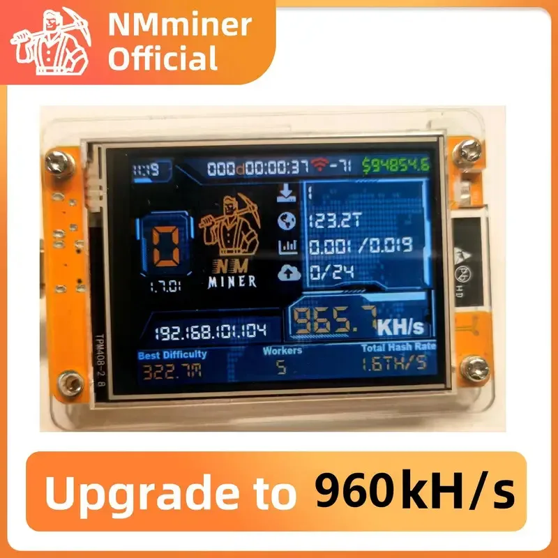 

NMMinerNerdMiner V2 Hashrate Lucky Miner ESP32 2.8 Inch Crypto Single Lottery 960KH/s Bitcoin ESP32-2432S028R DROOM Smart Screen