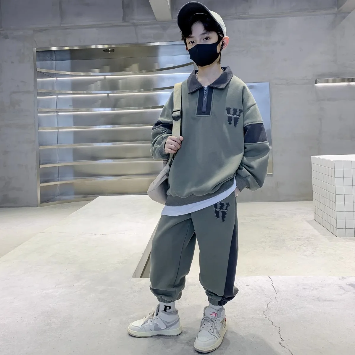 Autumn Arrival Boys Cool Stylish Streetwear Two Piece Set Handsome Sweatshirt Sports Outfit Trendy Loose Spring Street Look