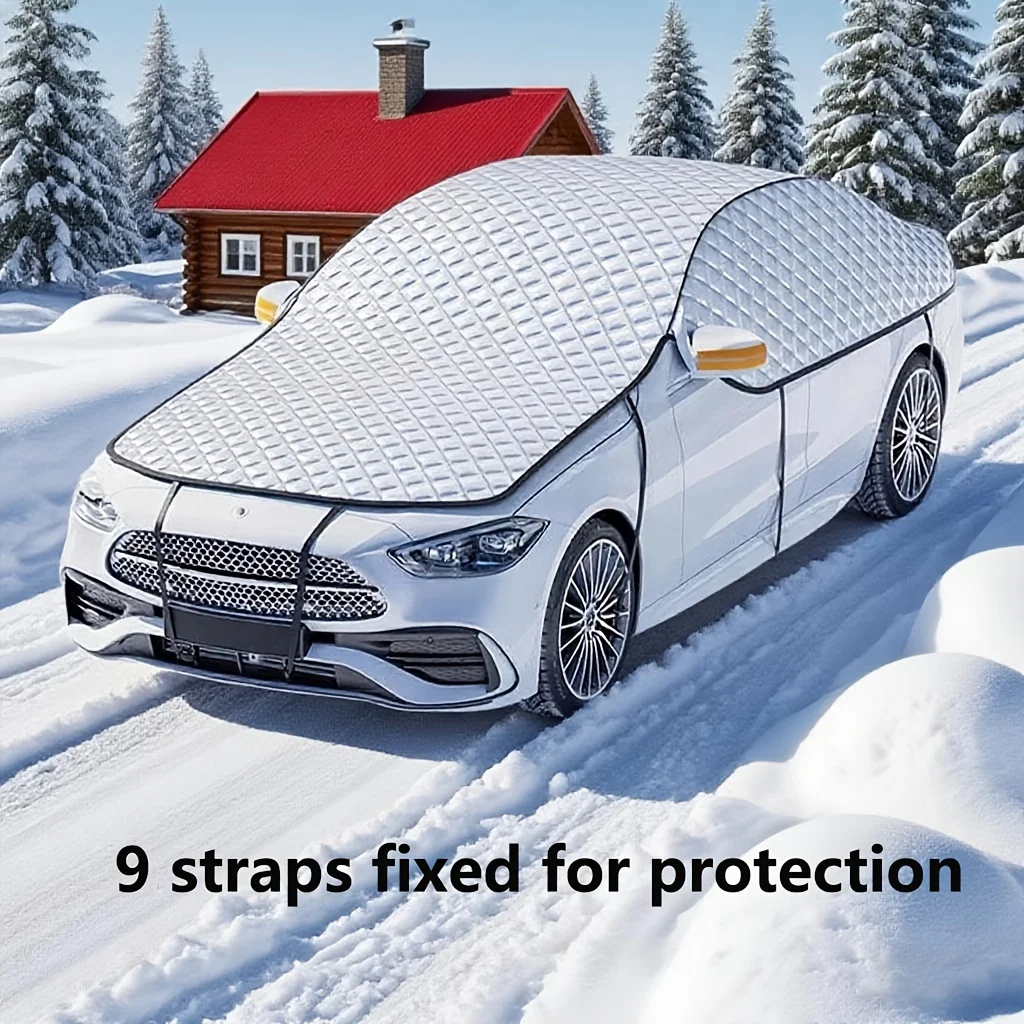 

Thickened Oxford Cloth Car Cover Sun Protection Snow Proof Freezing Prevention Fits Most Car Winter Vehicle Shield Outdoor