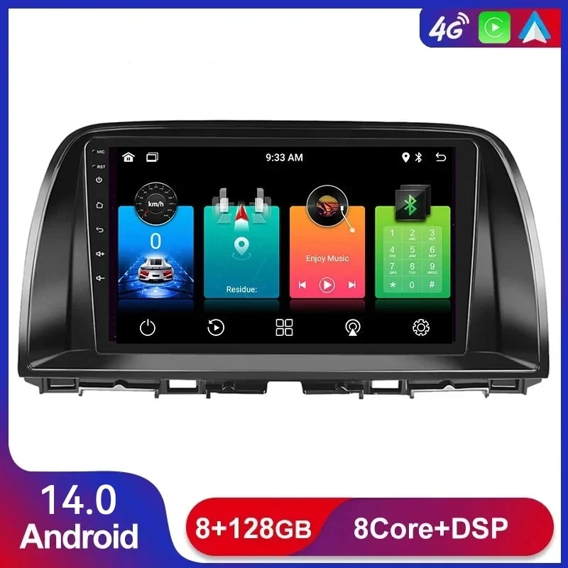 

9" Android 14 Car Radio for Mazda CX5 CX-5 CX 5 2012-2015 Multimedia Player Carplay Stereo Navigation GPS DVD Head Unit 4G RDS