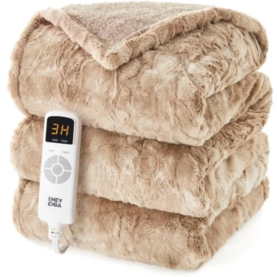 

Electric Heated Blanket Throw Faux Fur 10 Hours Auto Shut Off 9 Heating Levels Heating Blanket Throw Soft Warm Heated Blanket F
