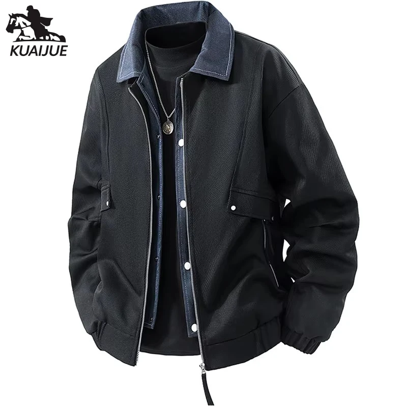 

Куртка мужская весна осень новая мужская куртка джинсовые куртки с принтом молодежное повседневное пальто мужские деловые пальто размер M-7XL 8XL 8906