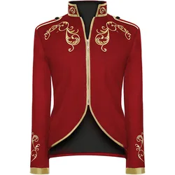 New Halloween Court Prince Gold Embroidered Suit Blazer Men's Fashion Coat Jacket