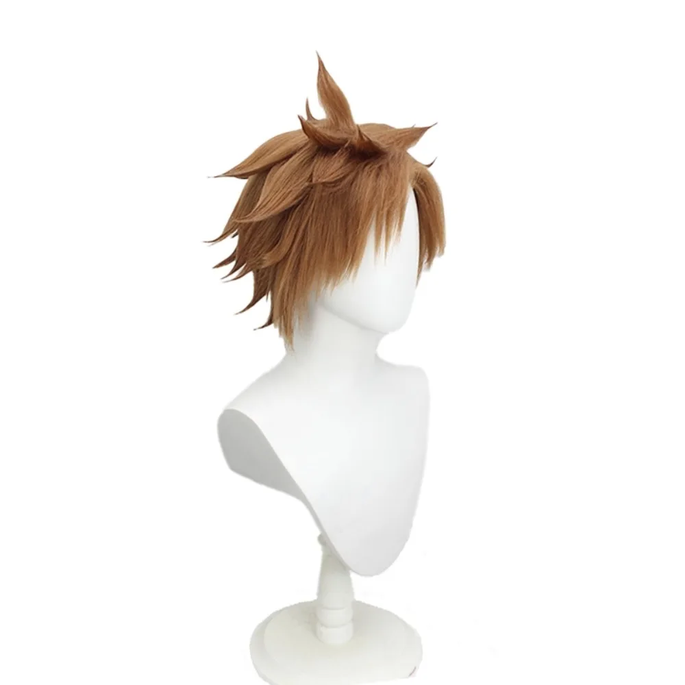 Parrucca cosplay Kingdom Hearts 3 Sora, fila di mais marrone, capelli anime testurizzati
