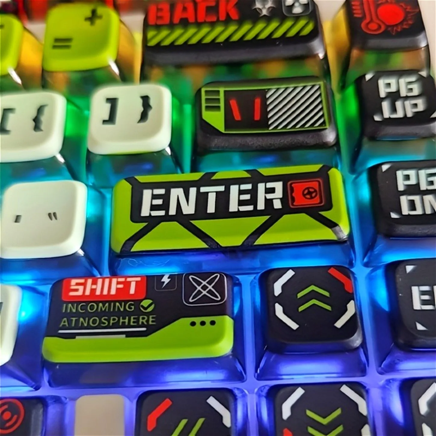 125 Key Anime Apocalypse Gaming Keycaps SA Profile Double Shot PBT+PC Backlit Keycap for Cross Shaft Mechanical Keyboard