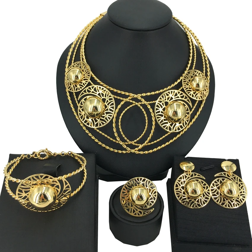 

Yuminglai High Quality Brazilian Gold Plated Jewelry Sets for Women FHK15007