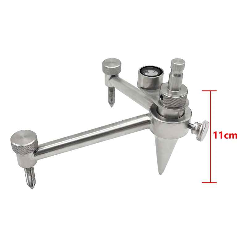 

11cm Stainless Steel prism Pole Mini Tripod With blisters bubble for Leica and 58 Thread Surveying Instrument