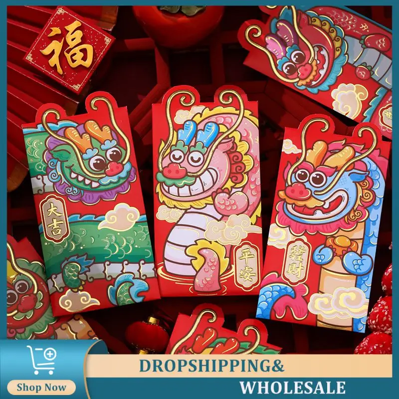 Schattige Rode Envelop Schattig Lentefestival Rode Envelop Driedimensionale Vorm Feestelijke Feestartikelen Rode Envelop 2024 Nieuwjaar