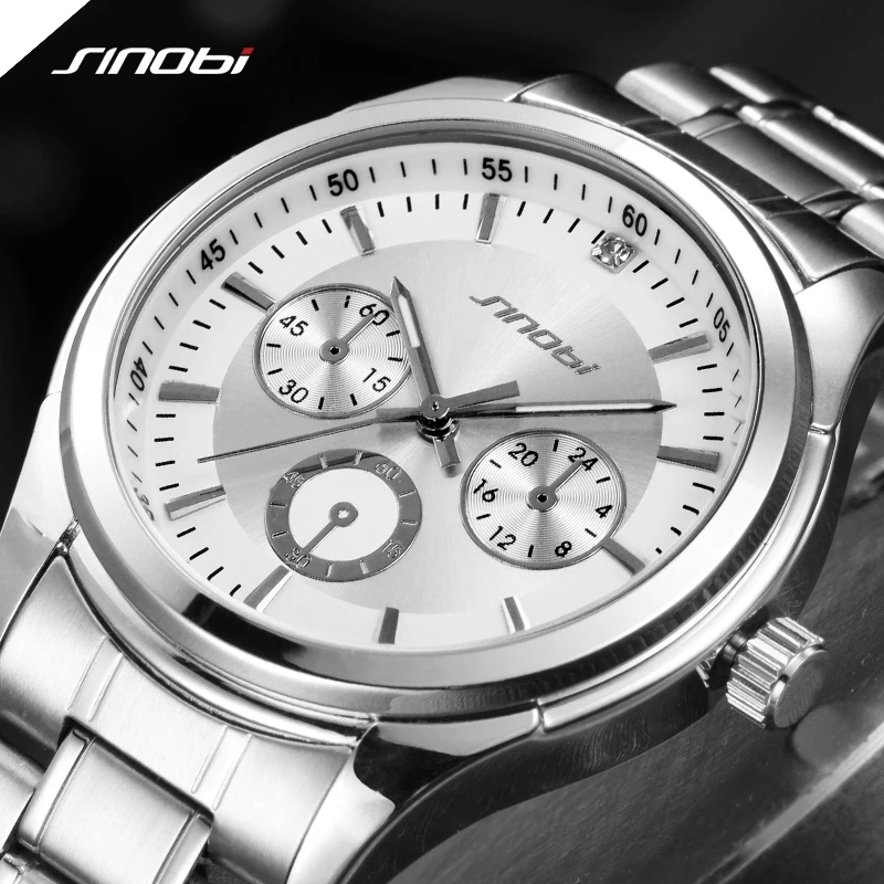 SINOBI Fashion Design Mens Watches Original Top Man\'s Quartz Wristwatches Brand Gifts Clock for Male Watch Relogio Masculino