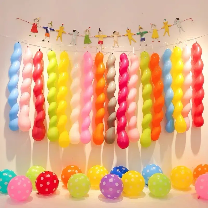 100/1PCS Spiral Balloon Mix Color Latex Long Balloons Theme Activity Birthday Party Wedding Holiday Decor Strip Inflatable Toys