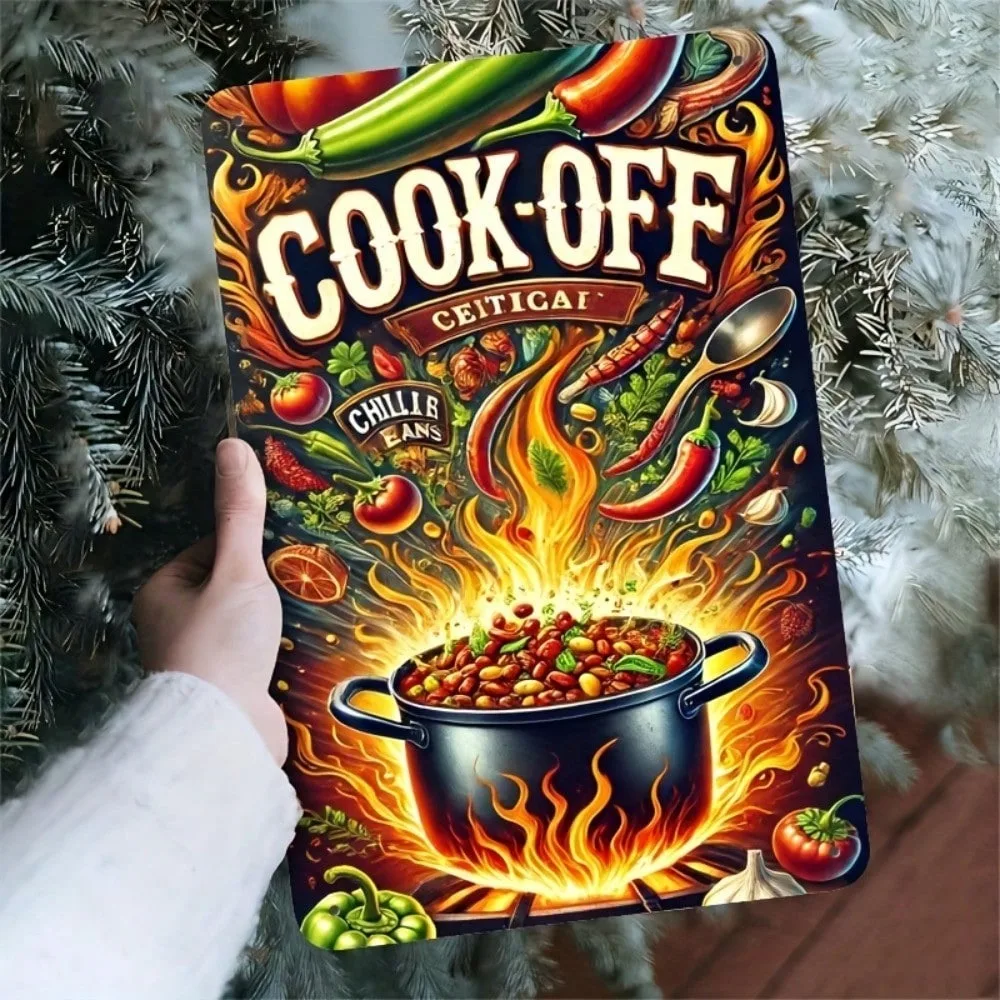 

RelicsVintage Chili Cook-Off Winner Vintage Metal Tin Sign Wall Decor for Home Kitchen Bar