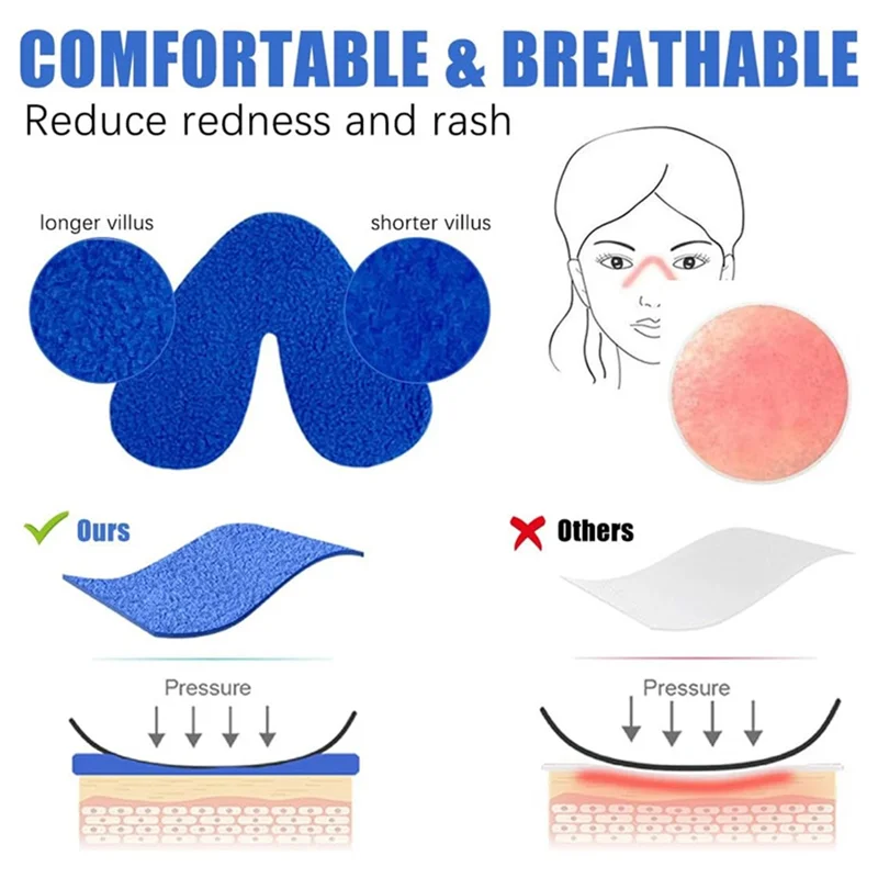 وسائد أنف A74E-5 لاستخدام قناع CPAP، وسادات أنف آمنة للبشرة لتخفيف آلام جسر الأنف في علاجات توقف التنفس أثناء النوم