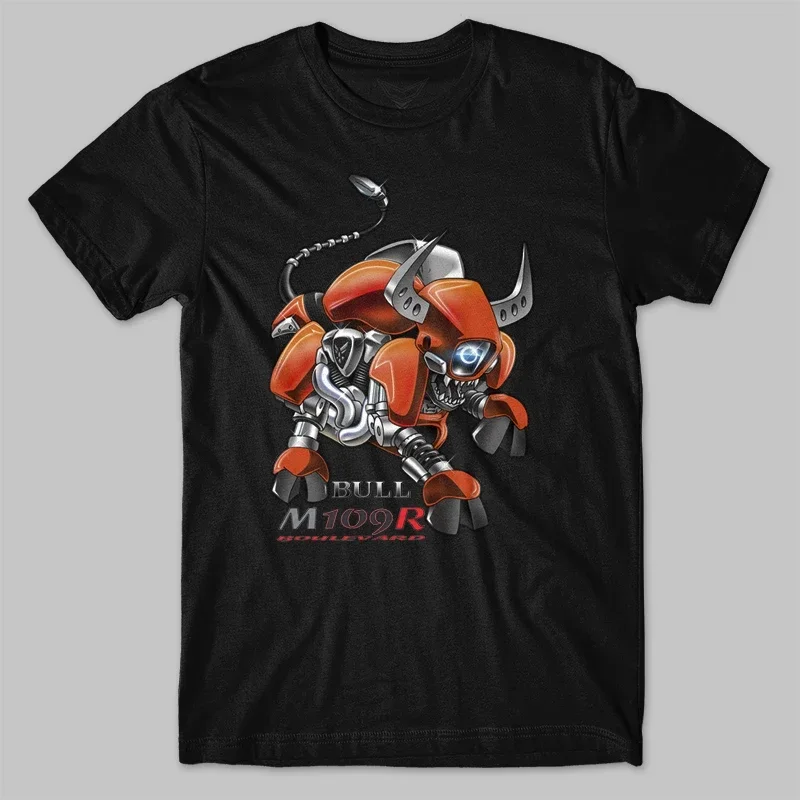 Classic Japanese O-Neck Short Sleeve Casual Mens T-shirt Motorcycle Boulevard M109R Bull Inspired T-Shirt 100% Cotton Size S-5XL