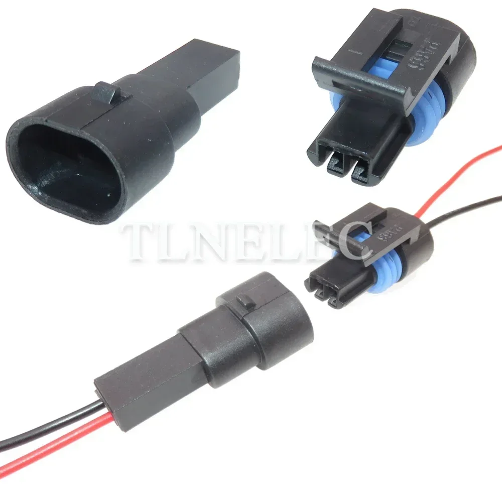 2 Pin Way Auto Wire Cable Connector With Wires Auto Electric Injection Water Temperature Sensor Sealed Sockets 12162195 12162193