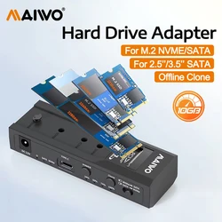 MAIWO Dual Bay M2 SSD Enclosure NVMe NGFF 10Gbps PCIe M.2 SSD Case 2.5