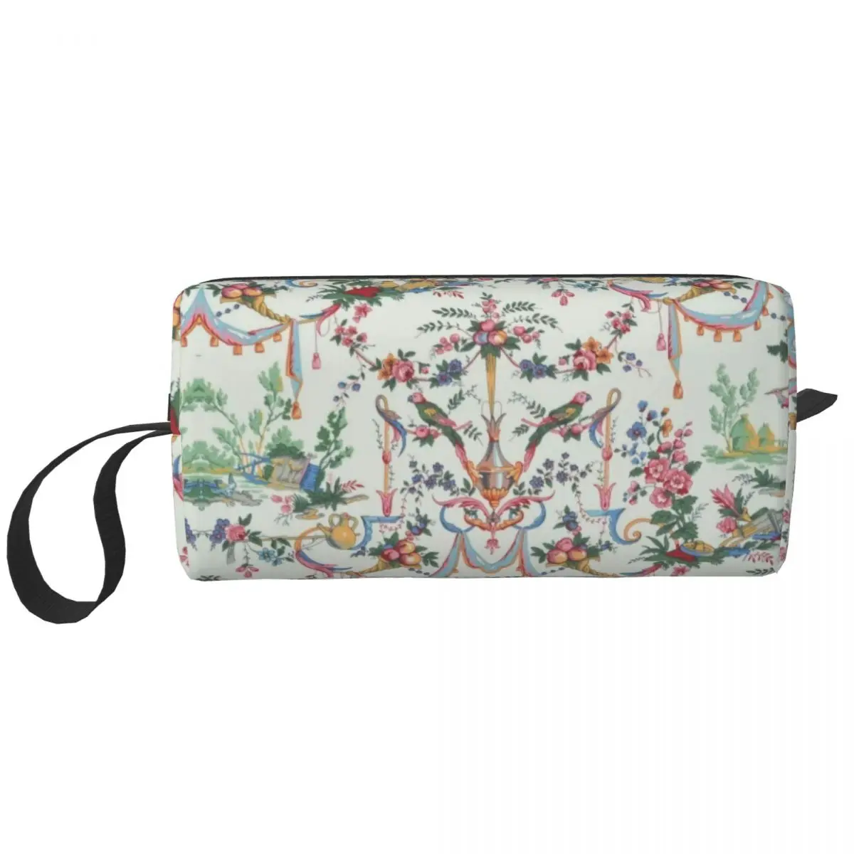 Cute Antique Vintage French Toile De Jouy Travel Toiletry Bag for Traditional France Art Makeup Cosmetic Beauty Storage Dopp Kit