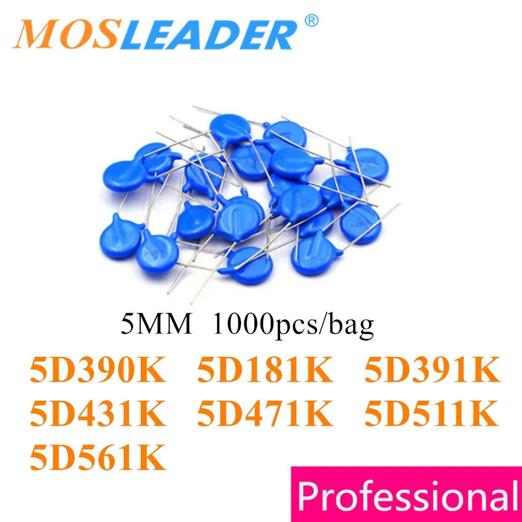 

Варистор Mosleader 5D390K 5D181K 5D391K 5D431K 5D471K 5d5d511k 5D561K DIP 5D390 5D181 5D391 5D431 5D471 5D511 5D561, 1000 шт.