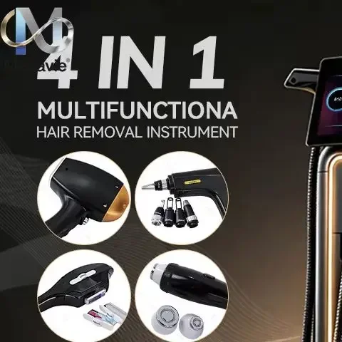 5000W 4 Waves Soprano Titanium Ice Care Device Multifunctional Painless Body Hair Removal Skin Rejuvenation 4 In 1 Beauty Device