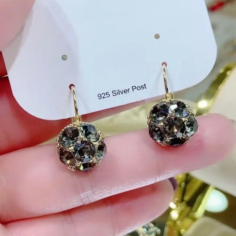 Luxury Fashion Pink Crystal Ball Dabgle Earrings for Women Temperament Zircon Pendant Earring Wedding Party Jewelry Gift Pendien