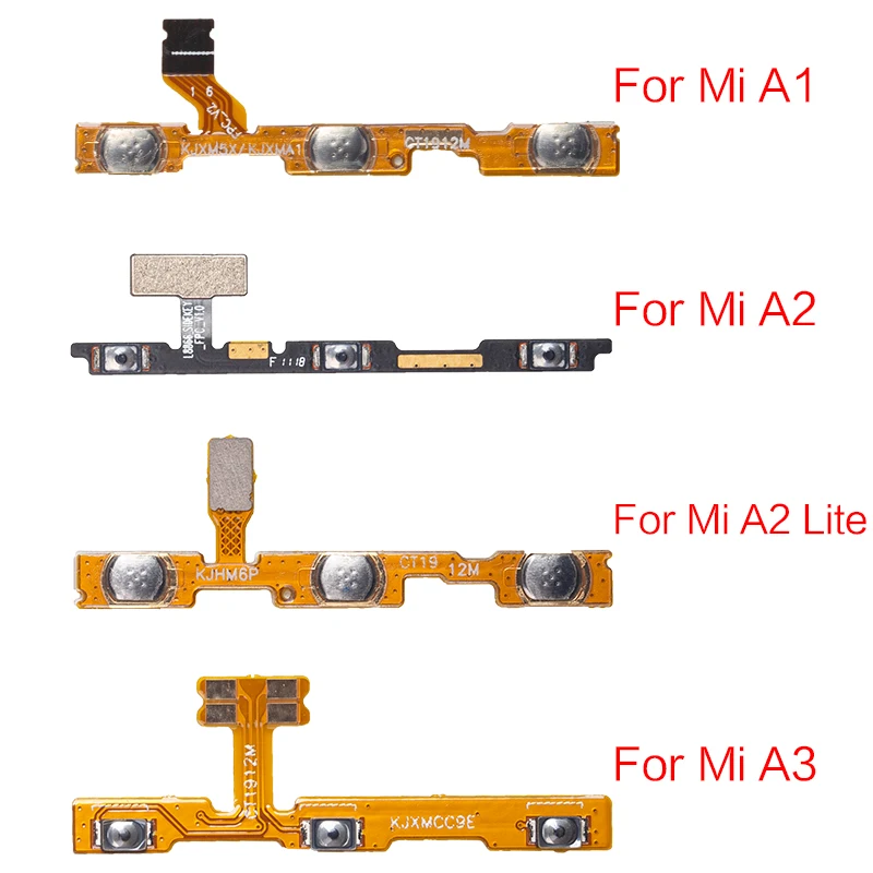 1pcs WAMY Volume Button Power Switch On Off Button Flex Cable Replacement For Xiaomi Mi A1 A2 Lite A3