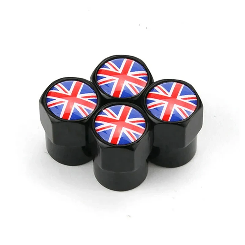 UK Feel Car Wheel Stem Air Valve Caps, Exterior Auto Accessrespiration, Mini Cooper S, JCW, F55, F56, R55, R56, R60, F60, 4Pcs