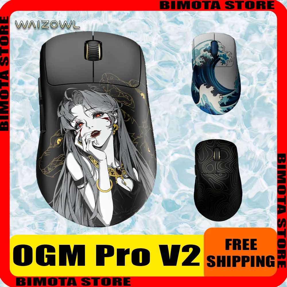 

Waizowl Ogm Pro V2 Hades Mouse Paw3950 3 Mode 8K Polling Rate Lightweight 30000dpi Mouse PC Accessories Custom Wireless Mouse