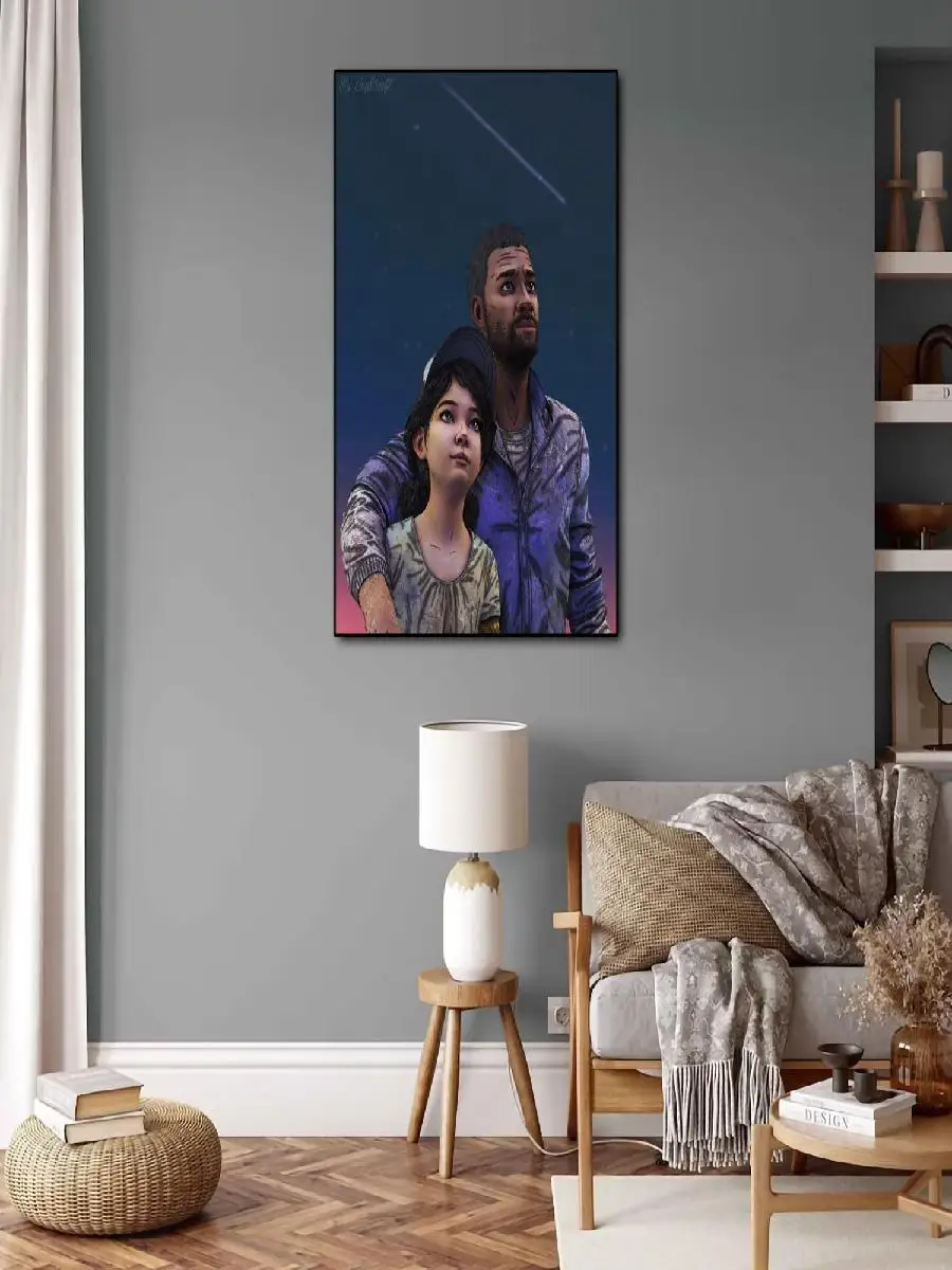 Telltale The Walking Dead أنيمي لعبة فيديو قماش ملصق فني ديكور جداري حديث لغرفة النوم العائلية غرفة المعيشة أو مكتب Stylis