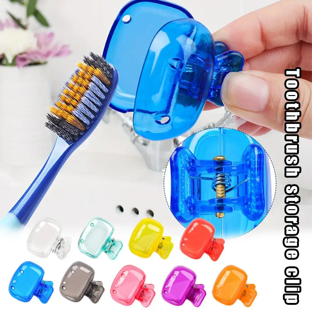 1pc Toothbrush Protective Cap Brush Pod Protective Portable Plastic Clip For Household Travel, Toothbrush Storage Clip A4m7