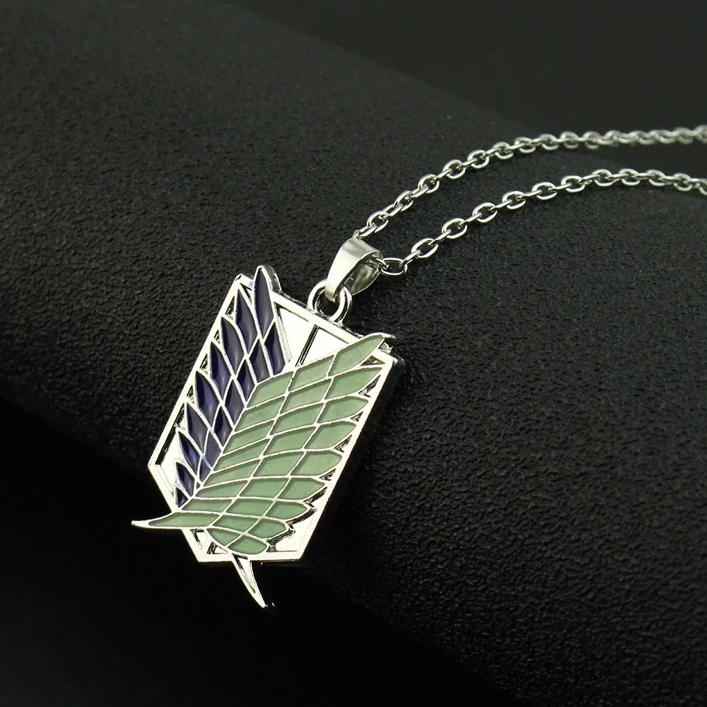 Attack On Titan Anime Necklace Wings Of Liberty Freedom Scoring Legion Logo Alloy Fluorescent Necklace Fan Gift
