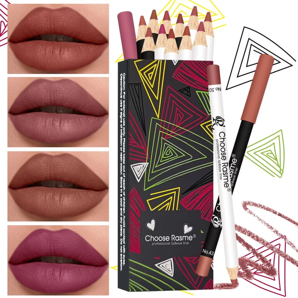 Zestaw do makijażu 12 sztuk, matowa kredka do ust i szminka, matowa, wodoodporna, długotrwała, zestaw do makijażu na co dzień i pudełko prezentowe, zestaw kredek do ust.