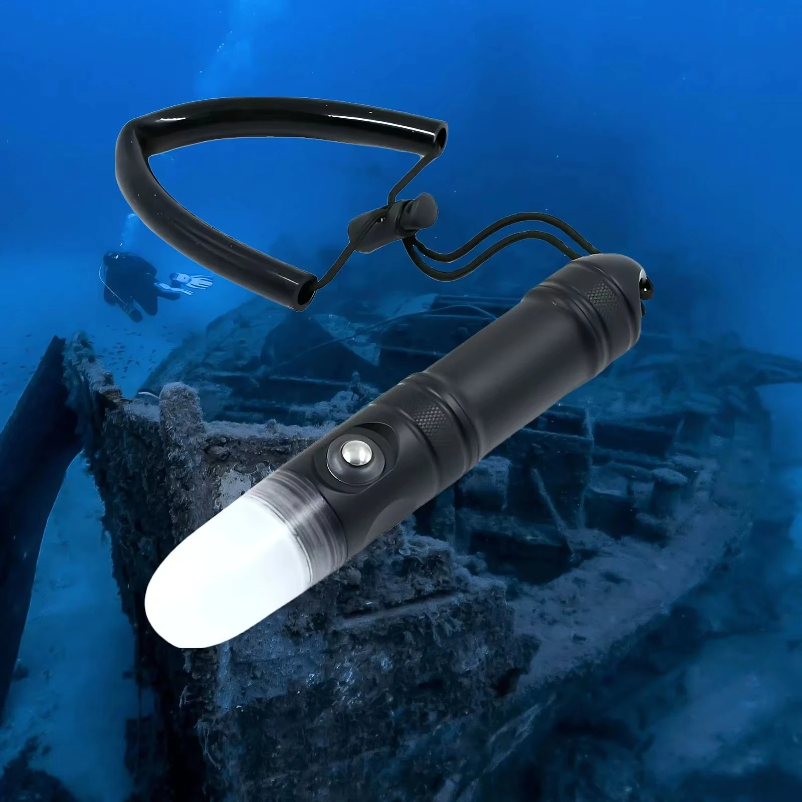 DL-XS06 4000 Lumen LED Strobe Diving Light 21700 Magnetic Charging Battery IP68 100M Depth Underwater for Scuba Diver