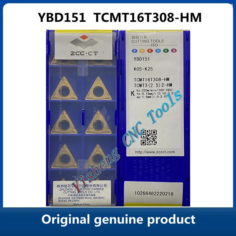 Free Shipping Original ZCC CT CNC cutting tools YBG202 YBD151 TCMT16T308-HM YBD152 carbide inserts cutters blade