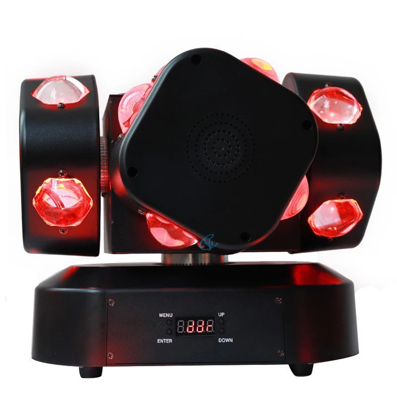 Lumières Laser LED 4 en 1 16x10W, Faisceau RGBW, Lumière à Tête Mobile avec Quatre Bras pour Bar Dj Spectacle Éclairage de Scène