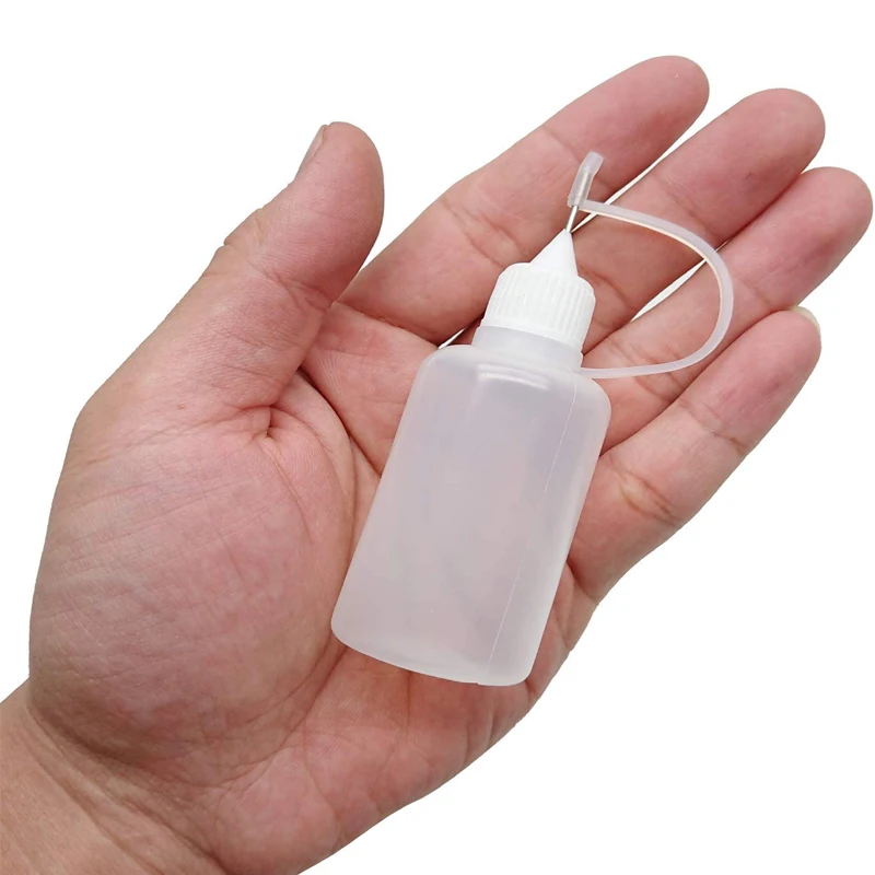 Mini botellas cuentagotas de plástico con puntas de aguja de acero, 5 piezas, 3-100ml, botella de líquido E, contenedores exprimibles para Vape