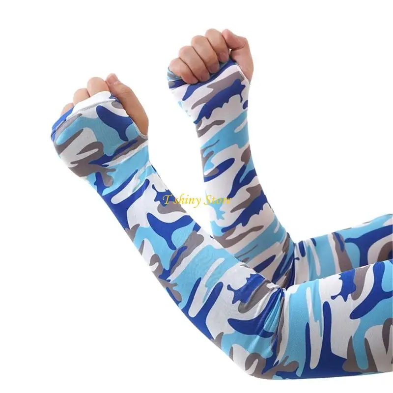 N58F Cooling Arm Sleeves for Women Men Camouflage Arm Covers for Outdoor Sport Gear