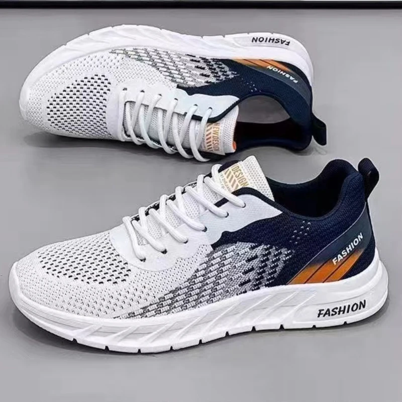 Herren Sportschuhe 2024 Mode Mesh atmungsaktiv bequeme leichte trend ige weiche Sohle Student schnüren lässige Sneakers Schuhe