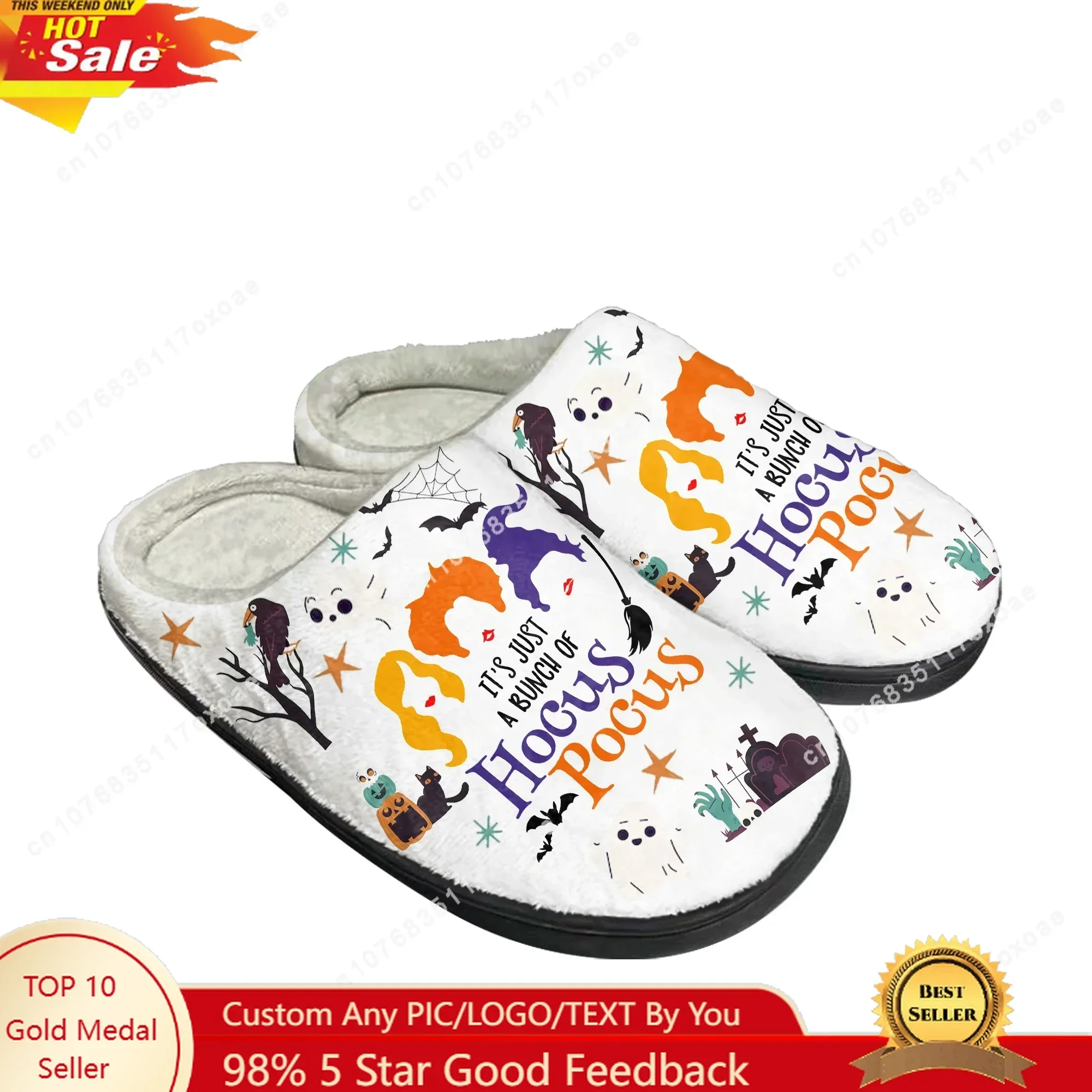 

Halloween Home Cotton Slippers Spooky Hocus Pocus Sanderson Sisters Bedroom Keep Warm Shoes Mens Womens Slipper Custom Shoe