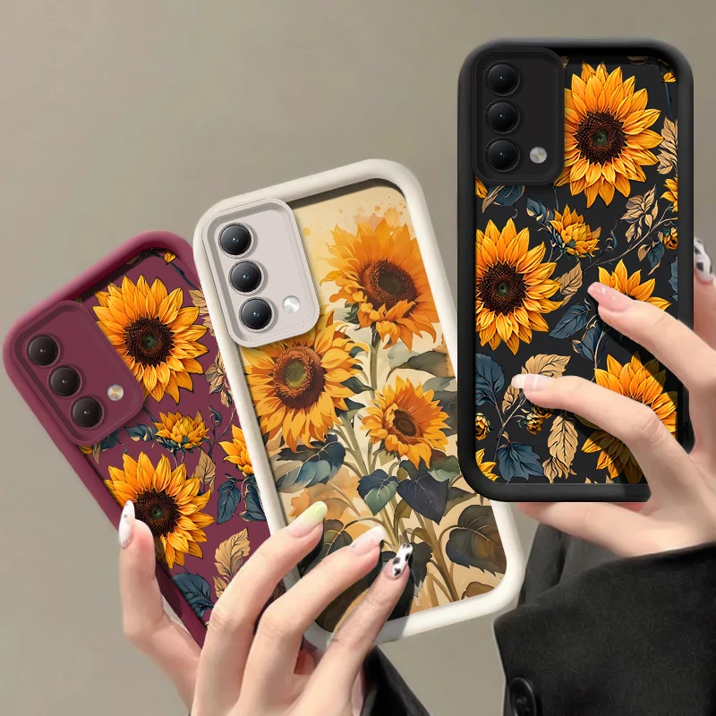 Pretty Sunflower Flowers Phone Case For Moto G22 G30 G9 Play Silicone Soft Camera Lens Protection Shockproof Bumper Back Cover