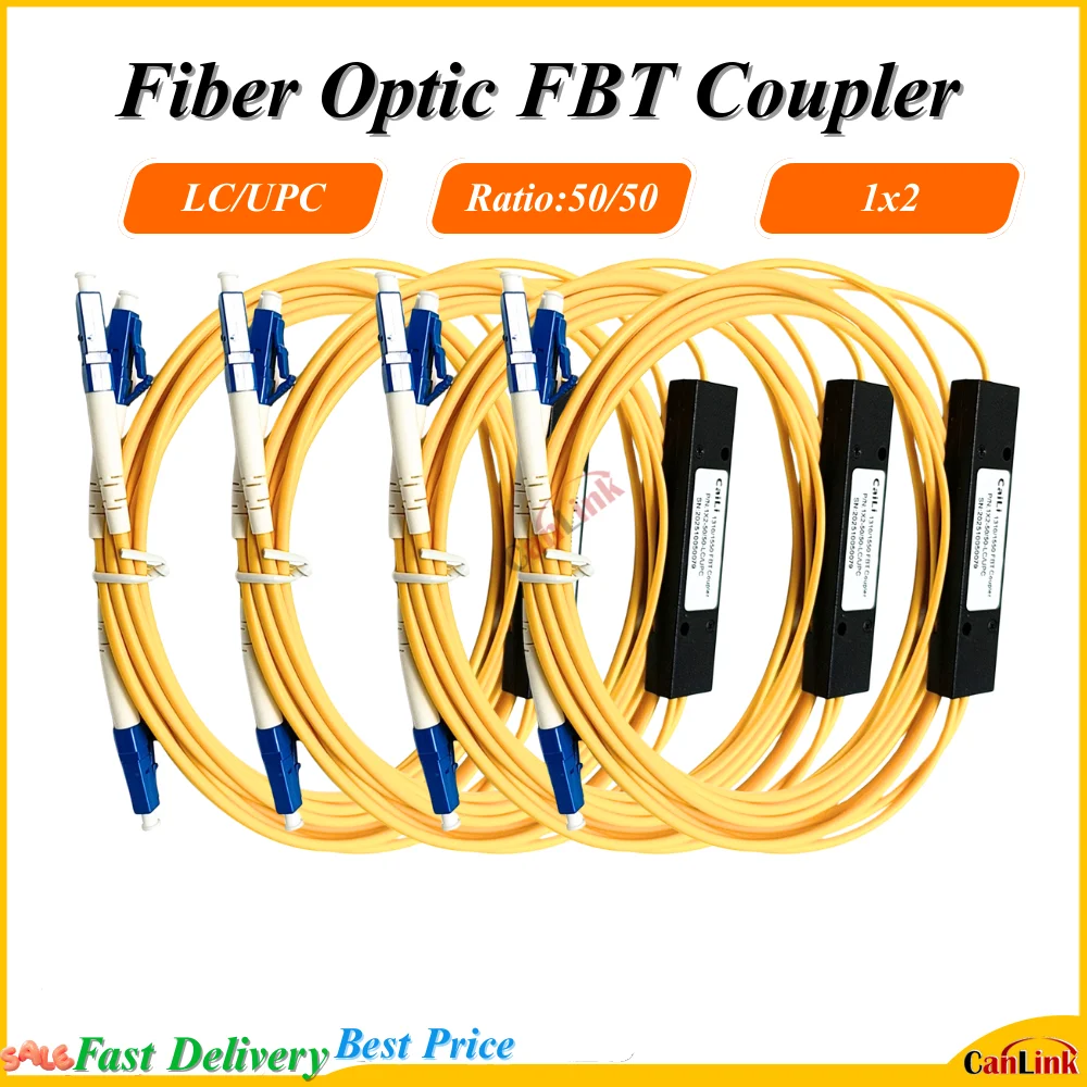 LC UPC 1X2 PLC Single-mode Fiber Optical Splitter FBT Optical Coupler 1X2 Fiber Optical Splitter