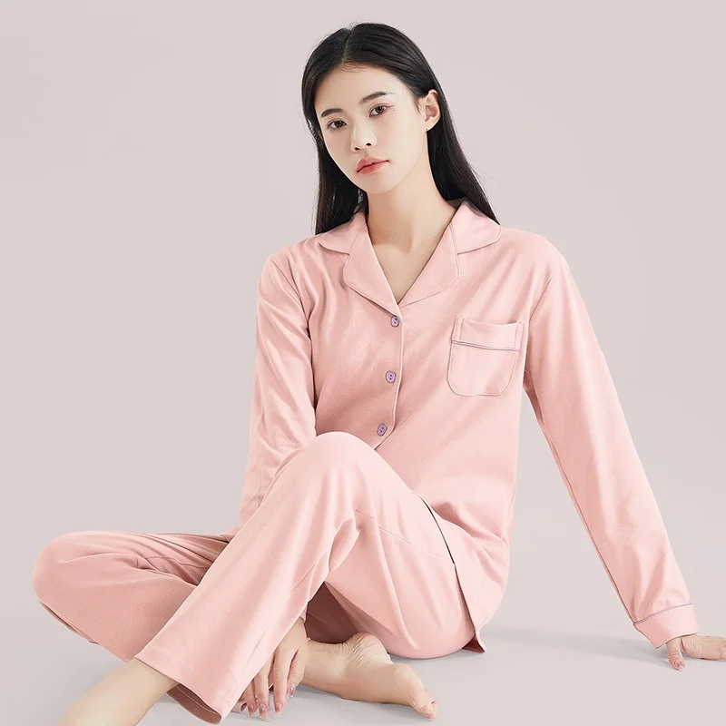 Winter Pajamas Set Women PJ Sleepwear Homeclothes Turn-down Collar Fine Cotton Pyjama Femme Hiver Homewear Pijama Feminino